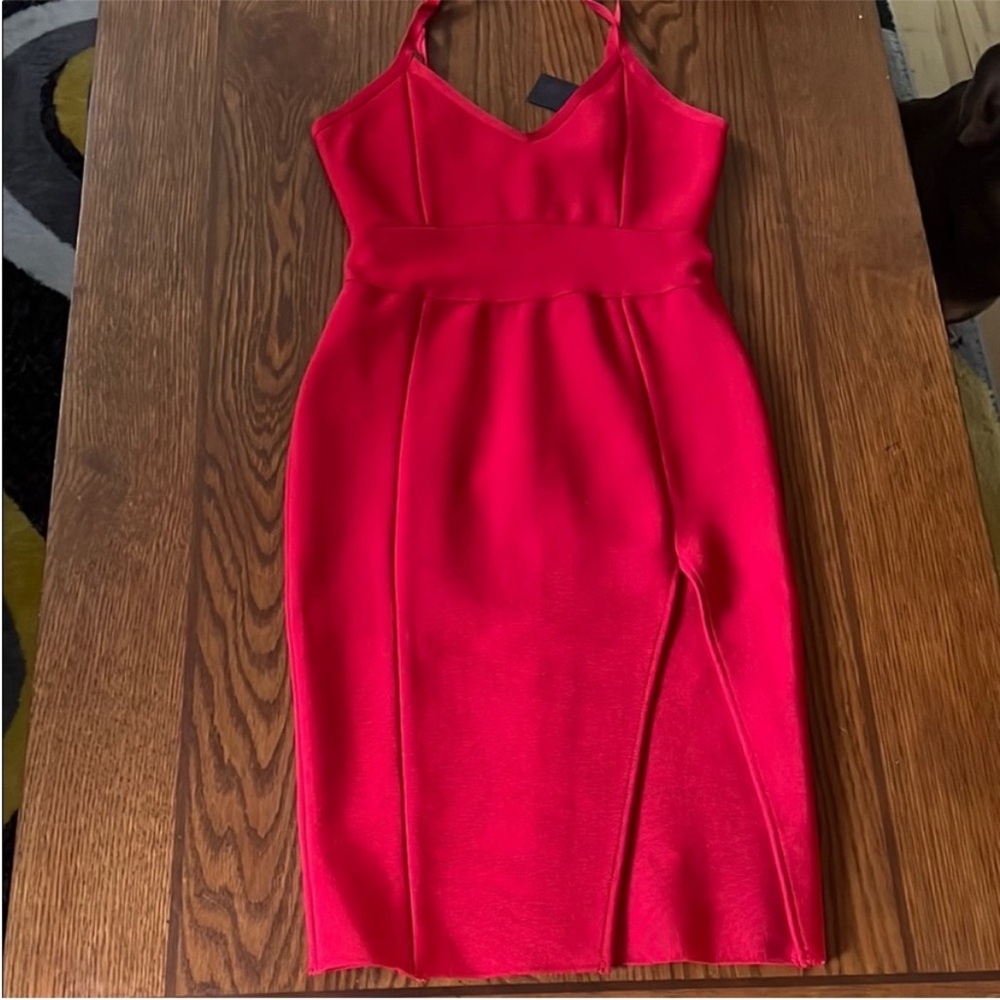 NWT Hot Miami Styles | Women’s Size S Spaghetti Strap Bandage Red Dress